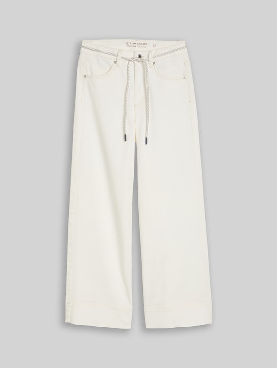 TTNELMA CULOTTE jeans with tie belt - White Denim