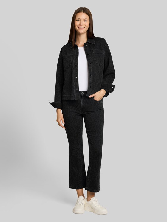 TTROMY FLARE jeans - leo denim allover