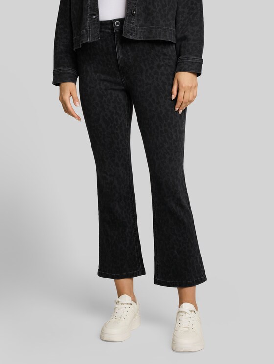 TTROMY FLARE jeans - leo denim allover