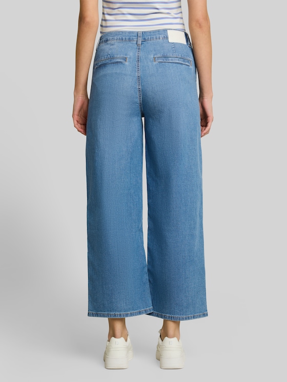 TTNELMA CULOTTE jeans with button fly - Clean Light Stone Blue Denim