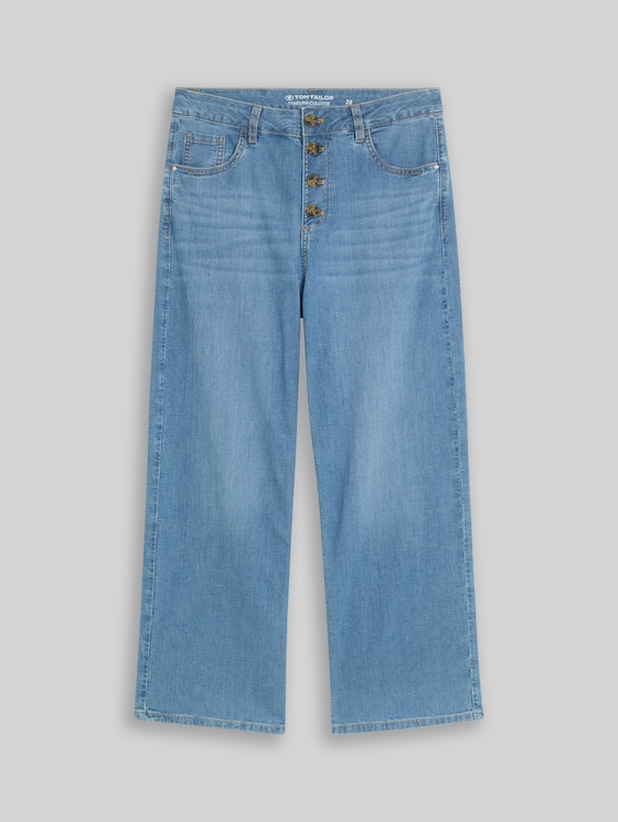 TTNELMA CULOTTE jeans with button fly - Clean Light Stone Blue Denim