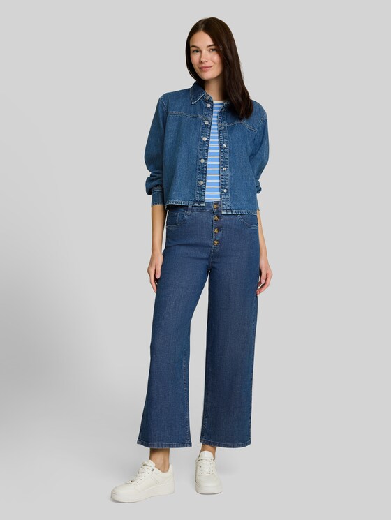 TTNELMA CULOTTE jeans with button fly - dark blue denim