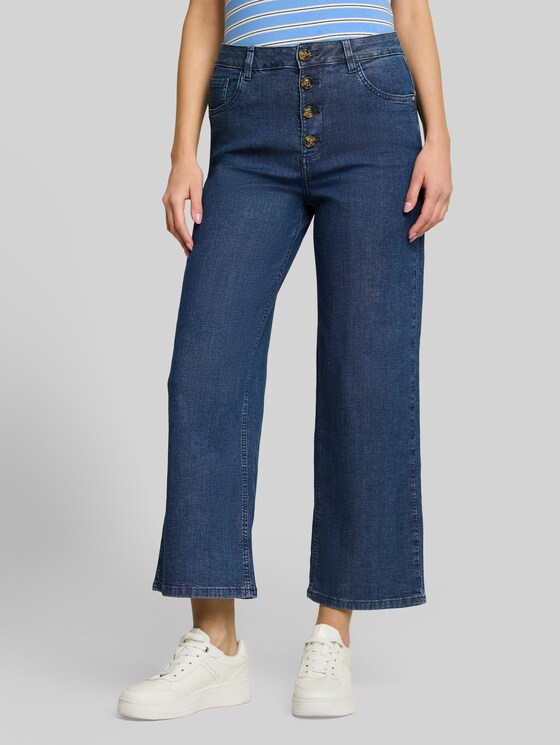 TTNELMA CULOTTE jeans with button fly - dark blue denim