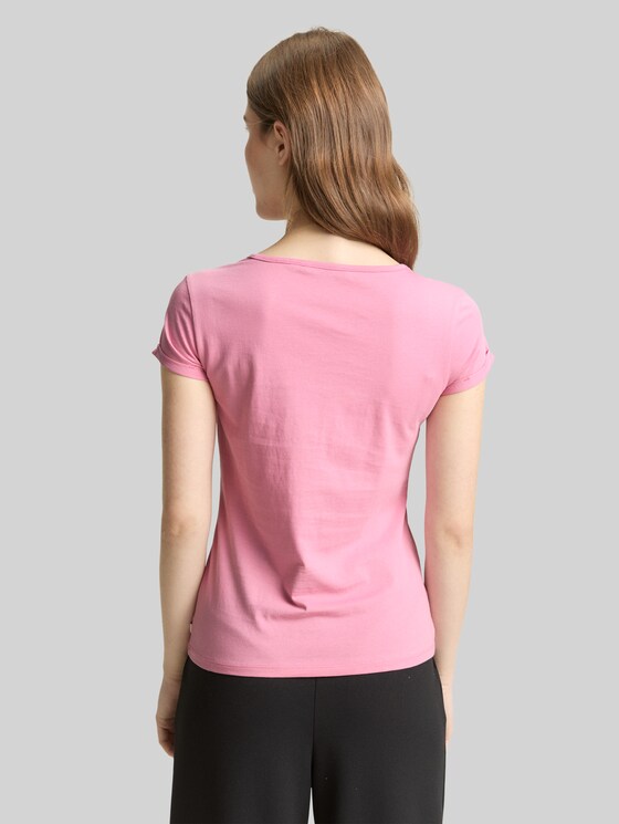 Slim fit T-shirt with embroidery - Soft Blush Rose