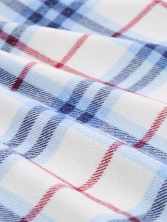 Long-sleeved shirt with checked pattern - off white blue big check