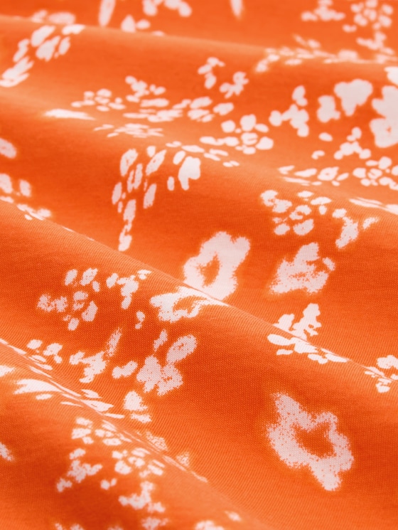 T-shirt with knot detail - red white flower print