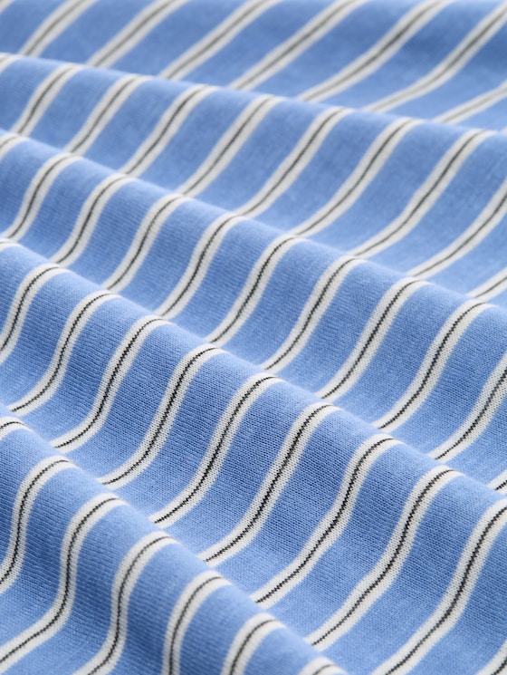 Striped T-shirt - blue white black stripe