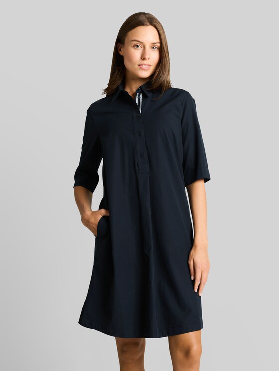 Blouse dress with slit pockets - sky captain blue