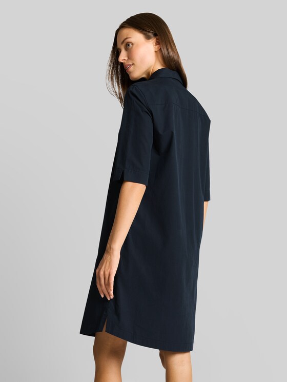 Blouse dress with slit pockets - sky captain blue