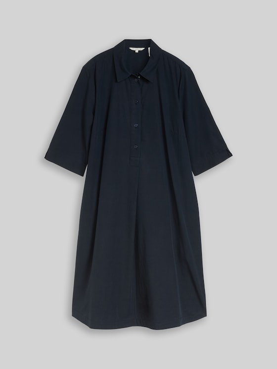 Blouse dress with slit pockets - sky captain blue