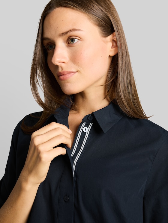 Blouse dress with slit pockets - sky captain blue
