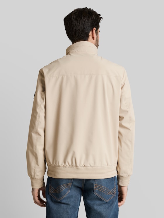 Blouson jacket with stow-away hood - Cashew Beige