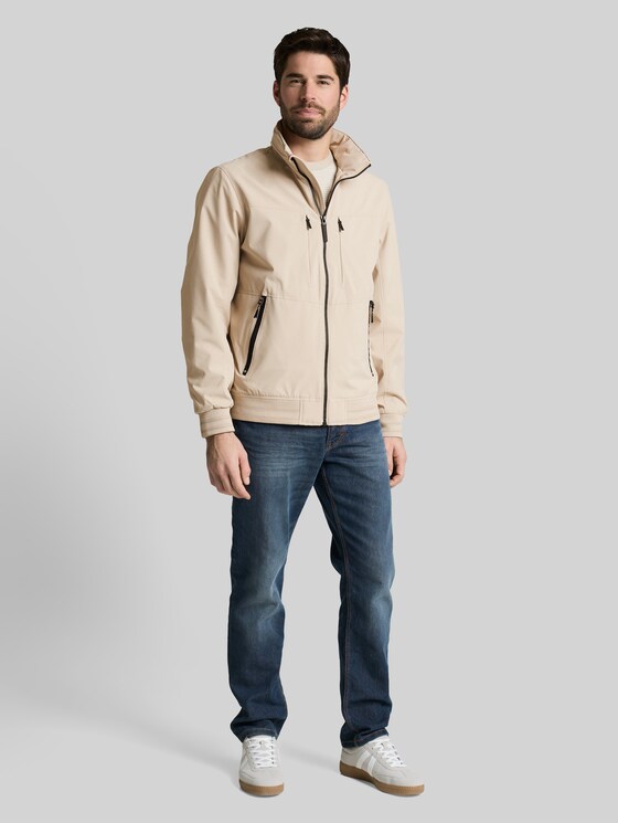 Blouson jacket with stow-away hood - Cashew Beige