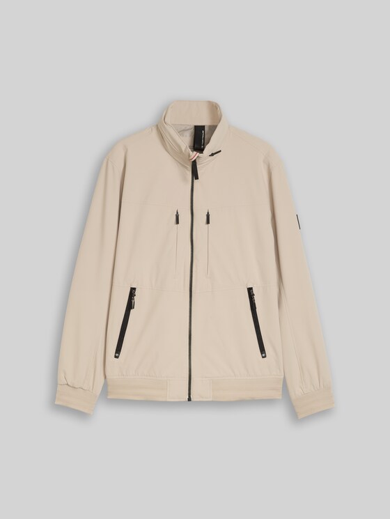 Blouson jacket with stow-away hood - Cashew Beige