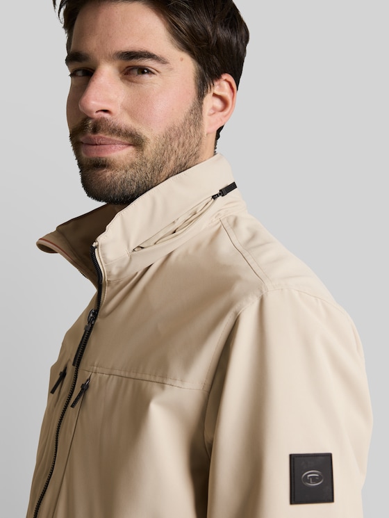 Blouson jacket with stow-away hood - Cashew Beige