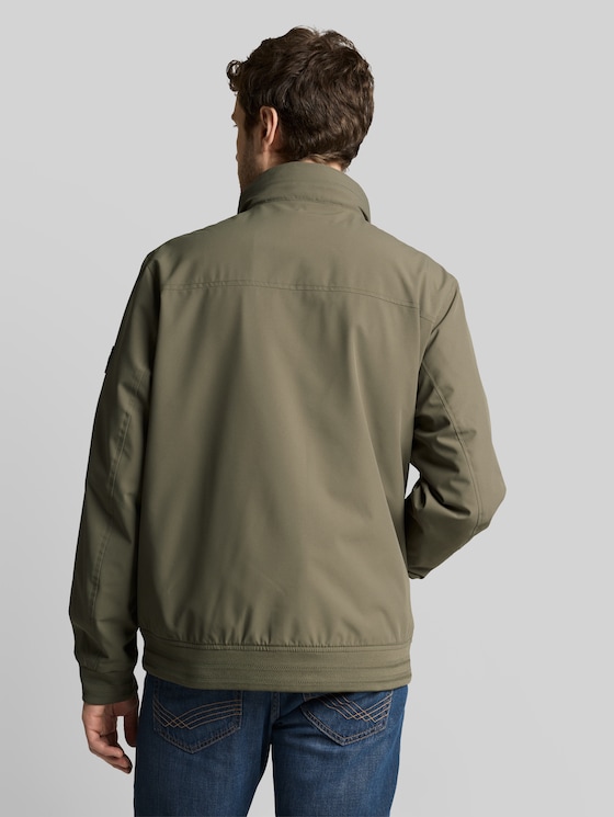 Blouson jacket with stow-away hood - faded leaf green