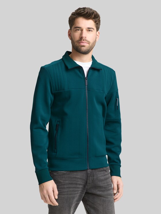 Sweat jacket with zip pockets - Deep Meadow Green