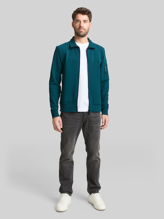 Sweat jacket with zip pockets - Deep Meadow Green
