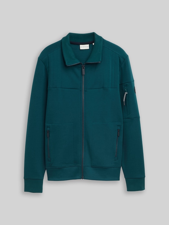 Sweat jacket with zip pockets - Deep Meadow Green