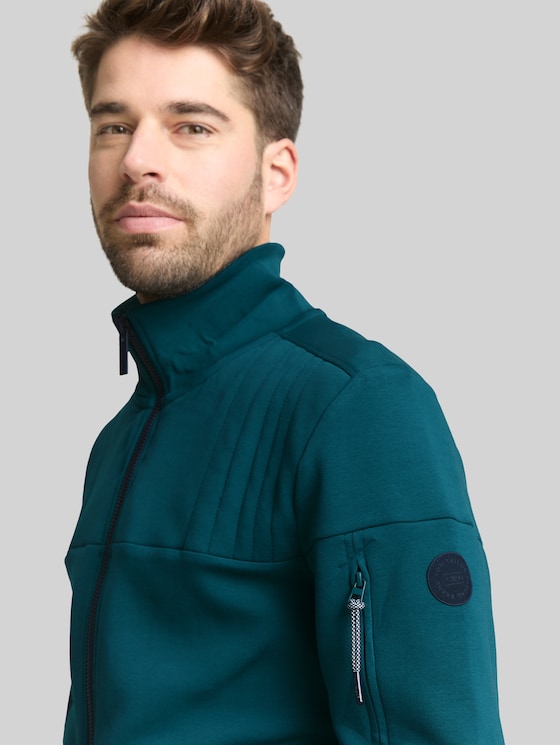 Sweat jacket with zip pockets - Deep Meadow Green