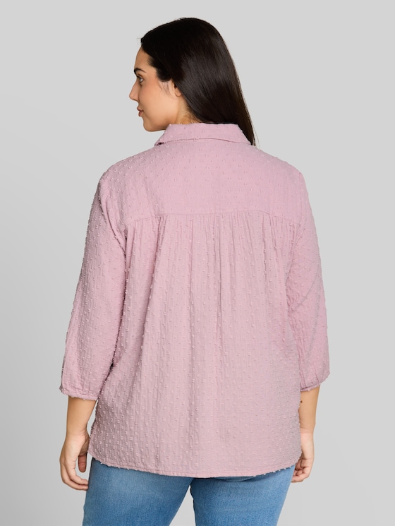 Plus Size - Cotton blouse - light elderberry