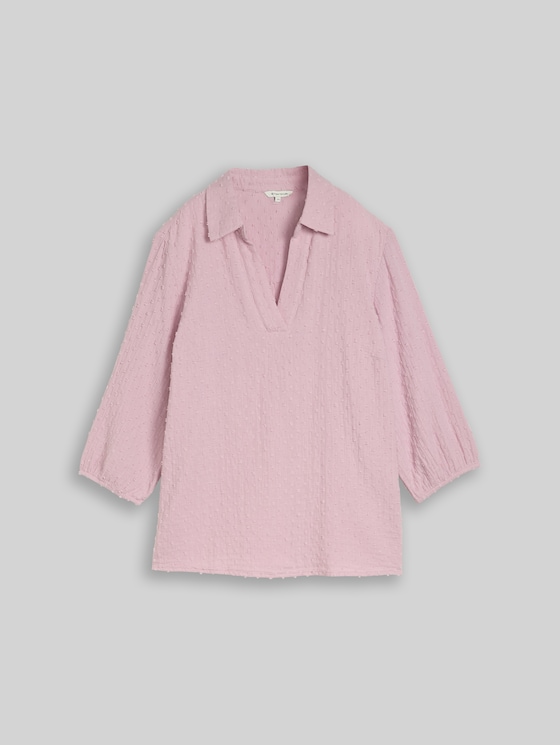 Plus Size - Cotton blouse - light elderberry