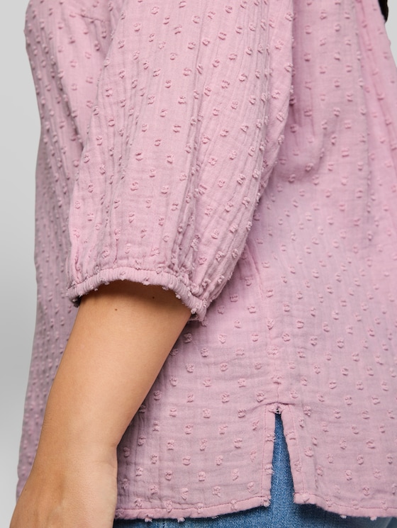 Plus Size - Cotton blouse - light elderberry