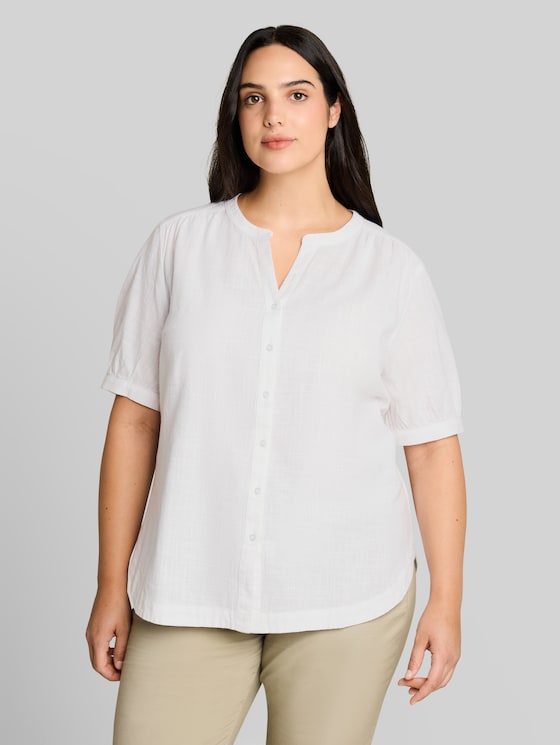 Plus Size - Cotton blouse - White