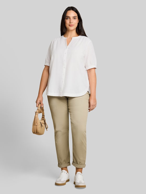 Plus Size - Cotton blouse - White