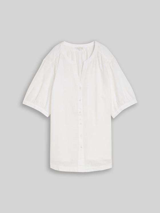 Plus Size - Cotton blouse - White