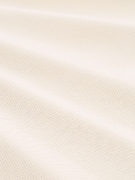 Long-sleeved top with a waffle texture - Gardenia White