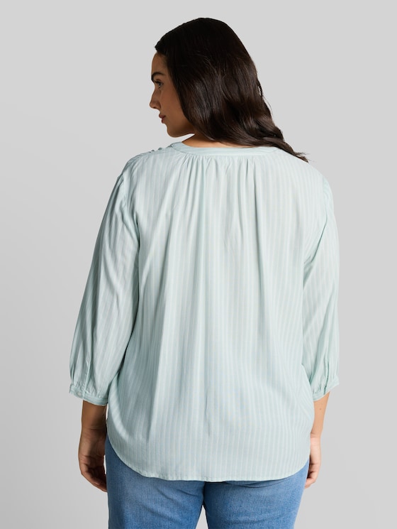 Plus Size - Striped blouse - blue haze white stripe
