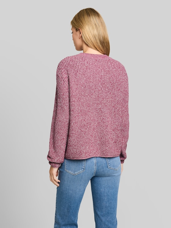 Relaxed-fit knitted jumper - dusty berry mouline