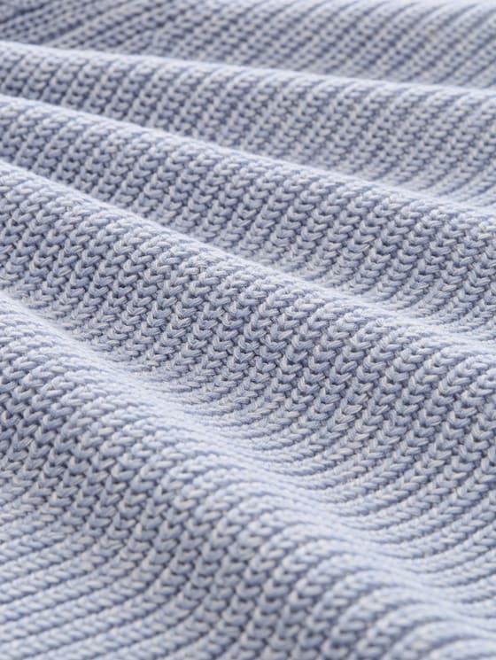 Relaxed-fit knitted jumper - foggy blue mouline