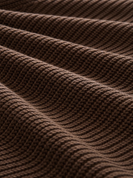 Relaxed-fit knitted jumper - new cool dark brown