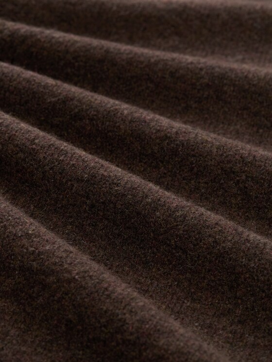 Knitted jumper with wool content - cool dark brown melange