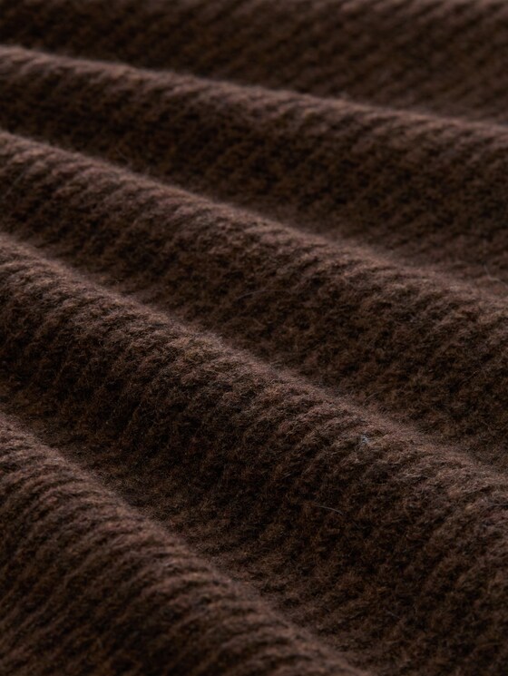 Lightweight knitted jumper with alpaca blend - cool dark brown melange