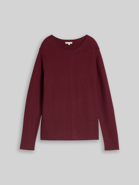 Cotton knitted jumper - Preppy Plum