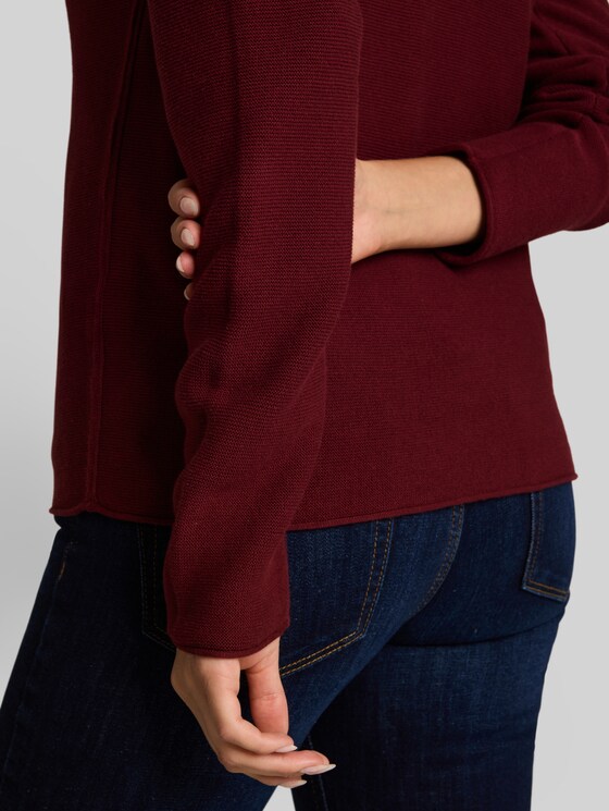 Cotton knitted jumper - Preppy Plum