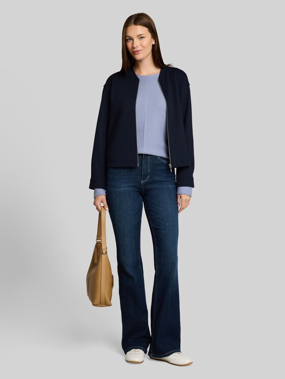 Cotton knitted jumper - fern blue