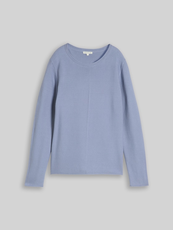 Cotton knitted jumper - fern blue