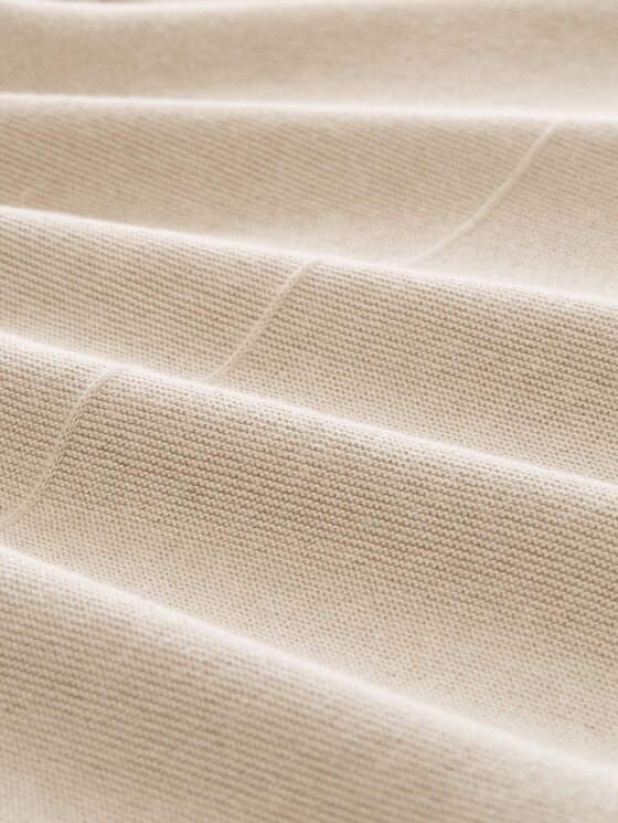 Cotton knitted jumper - gravel beige melange