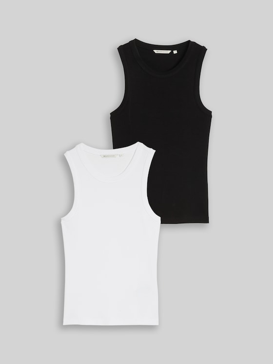 Slim-fit top, pack of 2 - deep black