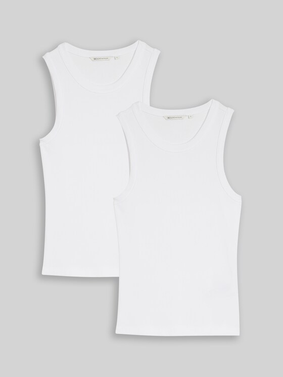 Slim-fit top, pack of 2 - White