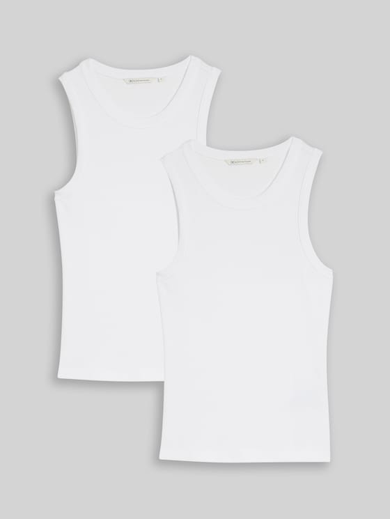 Slim-fit top, pack of 2 - White
