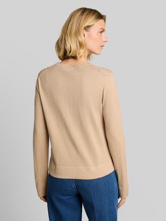 Knitted jumper with silk blend - gravel beige melange