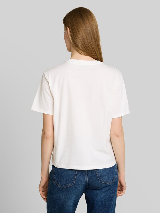 Boxy-fit T-shirt with embroidery - off white