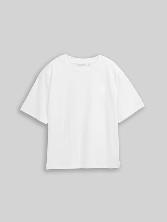 Boxy-fit T-shirt with embroidery - off white