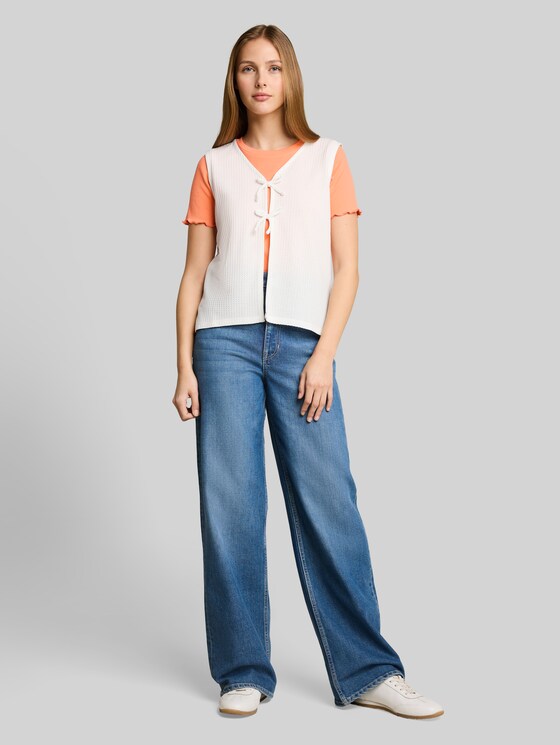 Top with bow details - off white