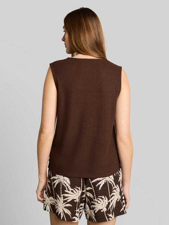 Top with bow details - cool dark brown